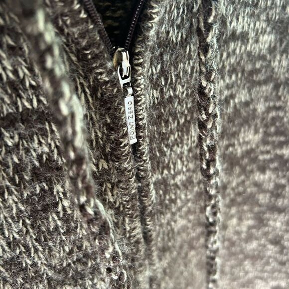 Point Zero Y2K Brown Hooded Cardigan W Faux Fur Trim L - Picture 14 of 16